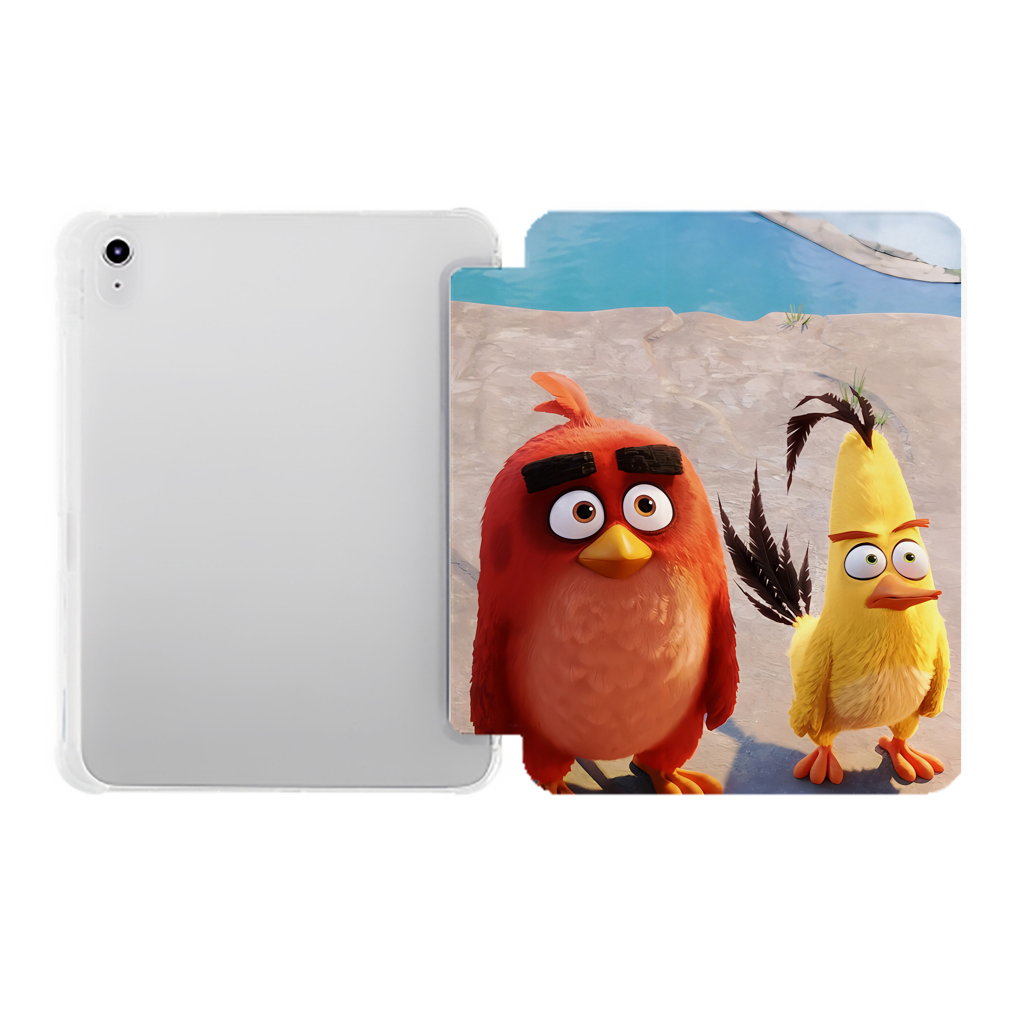 （画像用） Angry Birds アングリーバード IPad ケース ペン収納付き 三つ折りスタンド PUレザー×シリコン 対応機種9.5/10.5/10.9インチ